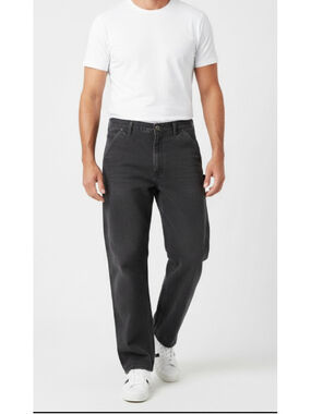 Carhartt Charcoal Duck Canvas Carpenter Pants 44x32 Faded Workwear Grunge